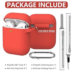 Ljusmicker Airpods Case Cover 2&1 with Cleaner