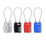 TSA Approved Luggage Travel Lock 3 Dial Combination Padlock for School Gym Locker,Suitcase Baggage Locks,Cabinets,Toolbox,Case,Backpack (Pack of 4,Mixed Color)