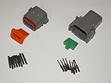 Deutsch DT Series 8 Pin Connector Kit w/Barrel Style Terminals 16-20 AWG