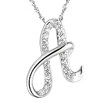Paialco Jewelry Silver Initial Letter Name Pendant Necklace Long Chain 20