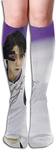 Unisex Cool Yuzuru Hanyu Design Elastic Long Socks Compression Knee High Socks (50cm) For Sports, Running, Travel