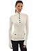 PattyBoutik Women V Neck Button Ribbed Sweater (Off-White Large)