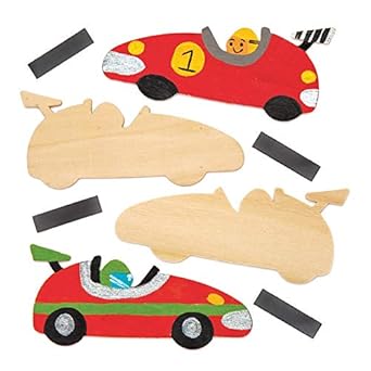 Baker Ross- Kits de imanes de coches de carreras de madera (Pack ...