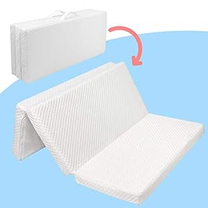 Stuffed®️ Trifold Pack and Play Mattress, Foldable Travel Pack n Play Mattress Pad, Playard Mattresses, Toddler Playpen…