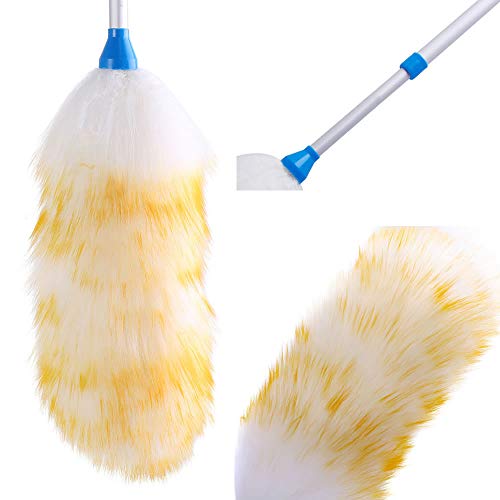 Long Handled Lambswool Duster with Extension Pole, Extendable, Fluffy