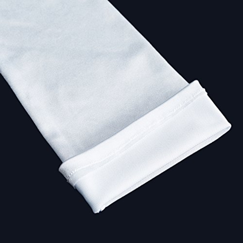 QNPRT 1920s Opera Satin Long Gloves 19.5" Elbow Length 12BL (White) - Thumbnail 5