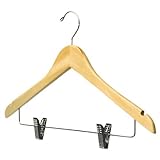 Blonde Wood Suit Hanger with Clips - Set of 5 by Richard's Homewares