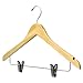 Blonde Wood Suit Hanger with Clips - Set of 5 by Richard's Homewares