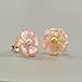 Paialco Mother of Pearl Flower Shape Earring Jackets Ball Rose Gold Tone 4MM