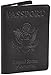 Shvigel US Leather Passport Book Cover - Thin American Travel Passport Holder - Premium International USA Passport Protector Case for Women Men (Black Vintage New)