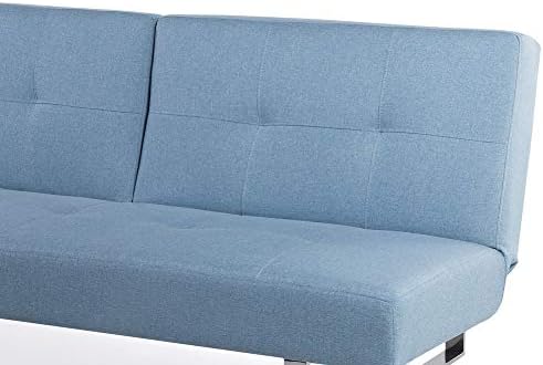 Canape Convertible Canape Lit Design En Tissu Bleu Dublin