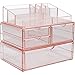 Sorbus Acrylic Cosmetics Makeup and Jewelry Storage Case X-Large Display Sets -Interlocking Scoop Drawers to Create Your Own Specially Designed Makeup Counter - Stackable and Interchangeable (Pink)