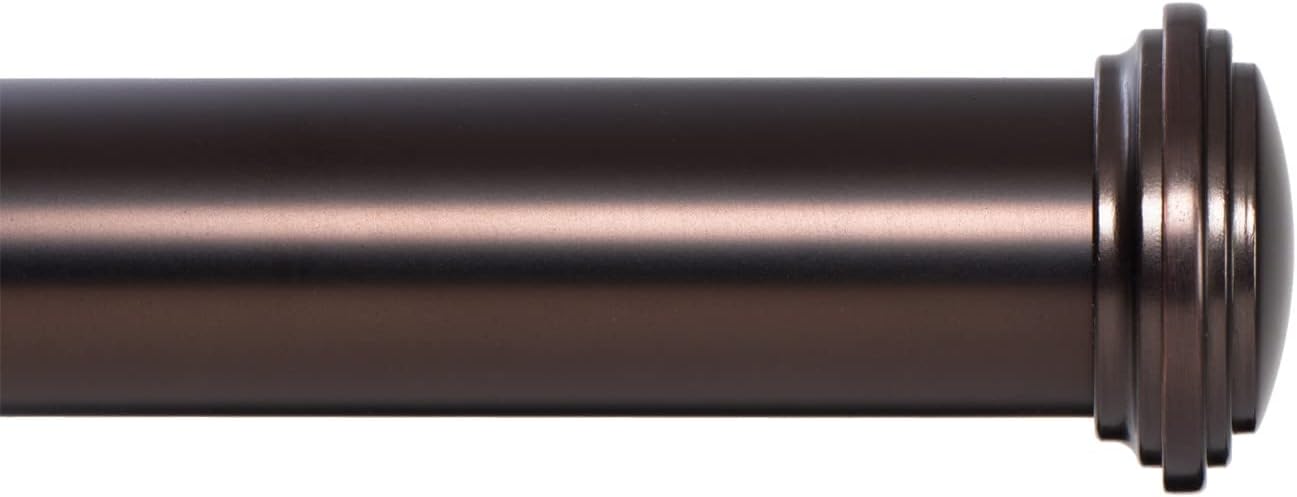 Window Treatment Hardware - Ivilon Window Curtain Rod Decorative End Cap Design, 1 Inch Rod, 72 to 144 Inch. Oil Rubbed Bronze