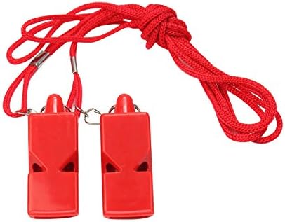 Durable Plastic Coaches Whistles with Lanyard Football Outdoor Sports Training Tool 2pcs