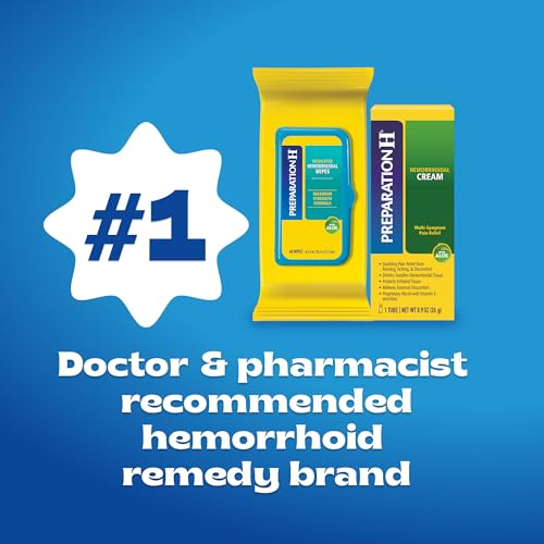 PREPARATION H HEMORRHOID FLUSHABLE WIPES WITH WITCH HAZEL FOR SKIN IRRITATION RELIEF – 48 COUNT