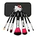 EAWELL Newest 7pcs Black Professional Makeup Cosmetics Brushes Hello Kitty Set Kits With Box