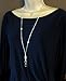 Brenda Elaine Jewelry Silver Plated Women's Fashion Lanyard Necklace ID Badge Holder, 32 Inch Silver Chain with White Pearls & Rear Lobster Clasp
