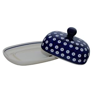 Bunzlauer petit 1/2 beurrier ovale motif 42 de beurre