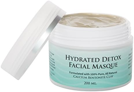 Calcium Bentonite Clay Hydrated Detox Facial Mask - All Natural 100% Pure Face Mask to Cleanse Pores, Heal, Brighten, &amp; Detoxify Skin -200 ml by Great American Clay