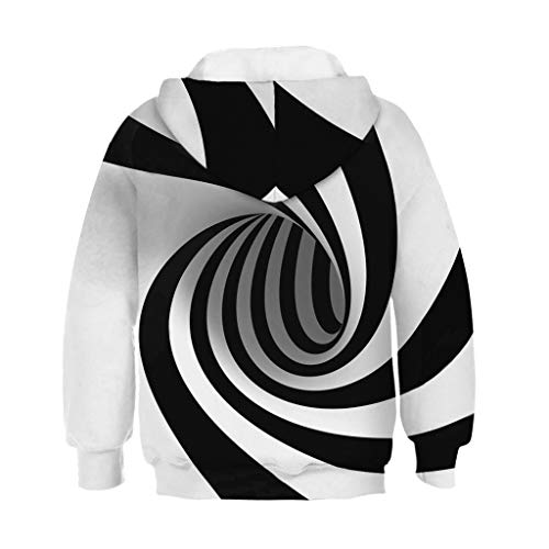 Toddler Teen Kids Baby Boy 3D Stripe Print Sweatshirt Pocket Pullover Hoodie Tops