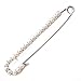 Love Sweety Candy Cane Safety Pearl Pin Scarf Lapel Brooch XZ02 (Silver with Pearl)