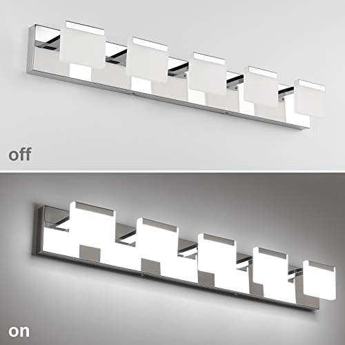 Ralbay LED Modern Bathroom Vanity Lights 5 Lights Acrylic Stainless