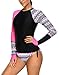 Seazoon Women's Rash Guard Shirt Long Sleeve Bathing Suits Printed UV Sun Protection Swimwear SE96 410485 Rose Red L