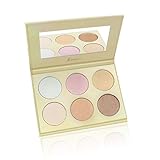 Beshine Highlighter Palette, 6-Color Highlighter Palette Brightening powder,Facial Stereoscopic Corrective Exquisite Powder for All Skin Types (Gold)