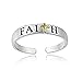 Hoops & Loops Sterling Silver Two Tone Faith Toe Ring