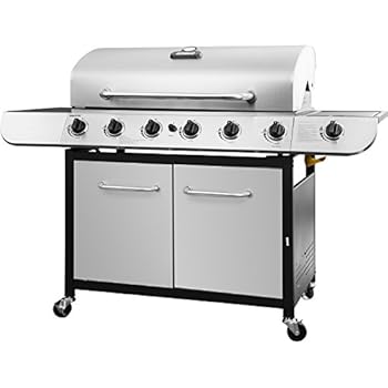 Royal Gourmet SG6002 Cabinet Propane Gas Grill with Side Burner, 71,000 BTU, 6-Burner, Stainless Steel