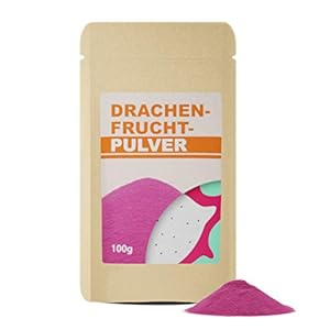 Pitaya-fruitpoeder, 100 g, drakenfruitpoeder, gevriesgedroogd, zonder toevoegingen, glutenvrij, veganistisch, natuurlijk…