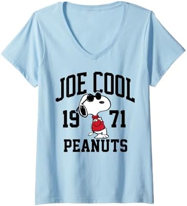 Amazon.com: Womens Peanuts - Snoopy Joe Cool 1971 V-Neck T-Shirt