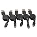 Micro USB to USB Retractable Sync Charger Cable Pack of 5