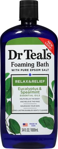 DR TEAL’S FOAMING BATH (EPSOM SALT), EUCALYPTUS SPEARMINT, 34 FLUID OUNCE