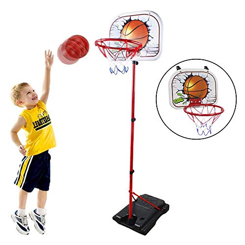 2in1 Basketball Hoop Set for Toddler Adjustable Height Portable Basketball Goal Backboard