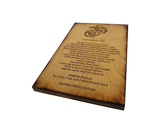 Ask Me What I Was Marine Corps Plaque