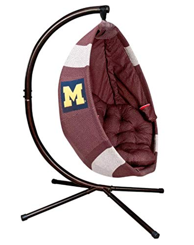 Flower House College Football Hanging Egg Chair w/Stand (Michigan Wolverines)