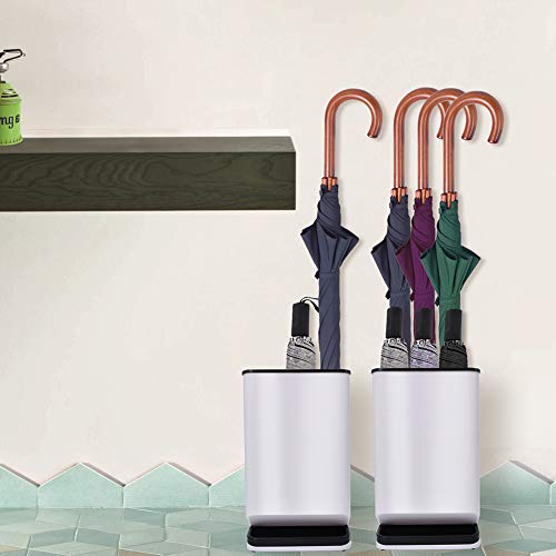 AILELAN Umbrella Stand Rack for Entryway, Umbrella Holder for Home Décor with Removable Drip Tray, 7" x 5.1" x 11.4" inches