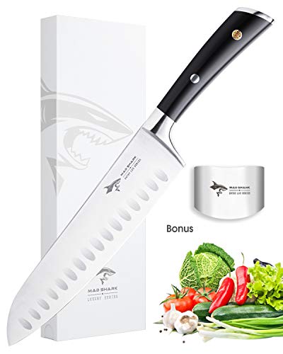 Santoku Knife - MAD SHARK Pro Kitchen Knives 8 Inch Chef's Knives, Best Quality German High Carbon Stainless Steel Knife with Ergonomic Handle, Ultra Sharp, Best Choice for Home Kitchen and Restaurant