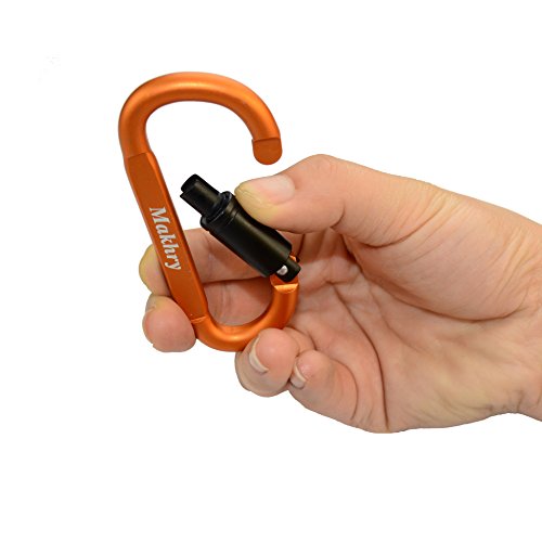 image for Makhry 6PCS Aluminum D-Ring Locking Carabiner Clip Spring Snap Hook Ca