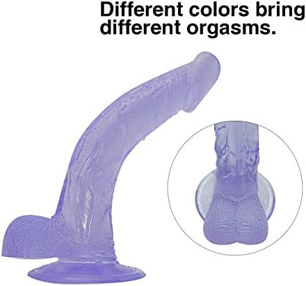 WuZhiALL 8.66 Inch Ultra-Soft PVC Realistic SE Toy with Suction Cup for Female Hands-Free Play, Purple