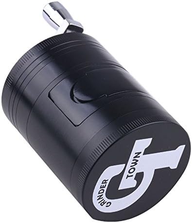 Tobacco Spice Herb Grinde with crank handle 4PCS - Grinder Town (BLACK)