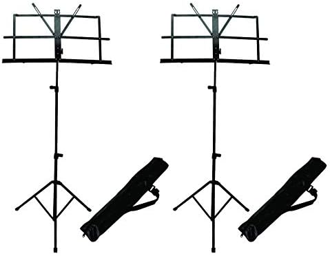 Striker SB71 Adjustable Folding Music Notation Stand with Carry Bag (Set of 2)