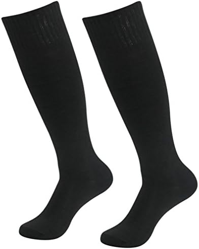 Long Tube Soccer Socks,Unisex Adult Youth 2 Pack Black Comfort Fashion Soccer Football Team Training Knee High Socks saillsen