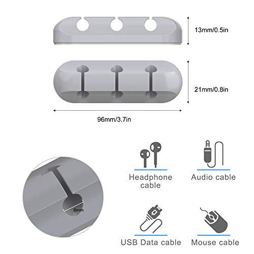 3-Pack Cable Holder Clips, Desktop Cable Organizer Cord Wire Management for USB Charging Cable/Power Cord/Mouse Cable PC Office Home - Thumbnail 2