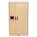 ECR4Kids Birch Pretend Play Kitchen Refrigerator Playset for Daycare, Natural