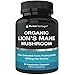 Organic Lions Mane Mushroom Capsules - 1800mg Lion's Mane Mushroom Supplement Grown in USA - Nootropic Brain Supplement and Immune System Booster - Lions Mane Extract Powder - 90 Veggie Caps primary