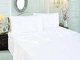 Cotton Sateen Twin Flat-Sheet White - Premium Quality Combed Cotton Long Staple Fiber - Breathable, Cozy, Comfortable & Exceptionally Durable - Hotel Quality by Utopia Bedding (Twin, White)