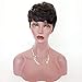 MELANNA Short Human Hair Wigs Pixie Cut Wigs Short Curly Wigs for Black Women (SCBK)