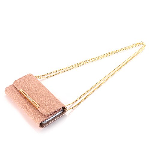 image for iPhone Xs Max Wallet Case, DMaos Glitter Women PU Leather with Chain C